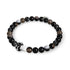Agate noire | Argent sterling 925 | Bracelet en pierre précieuse et champignon en verre Firefly